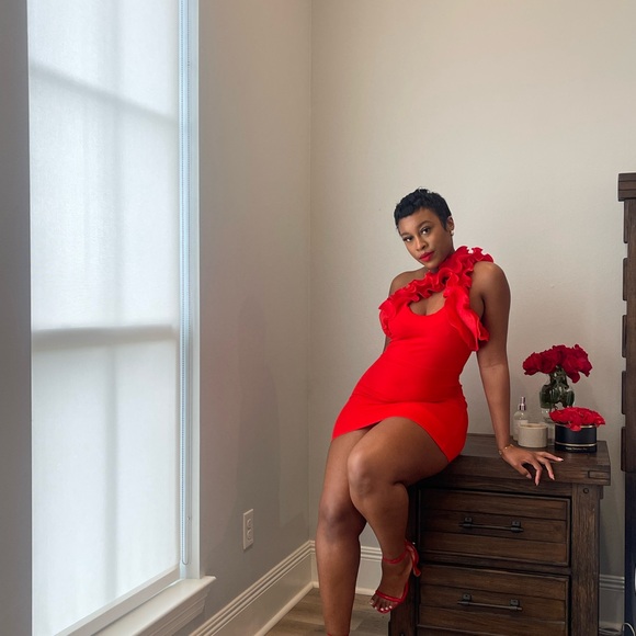 Red Ruffle Dress - Picture 4 of 4